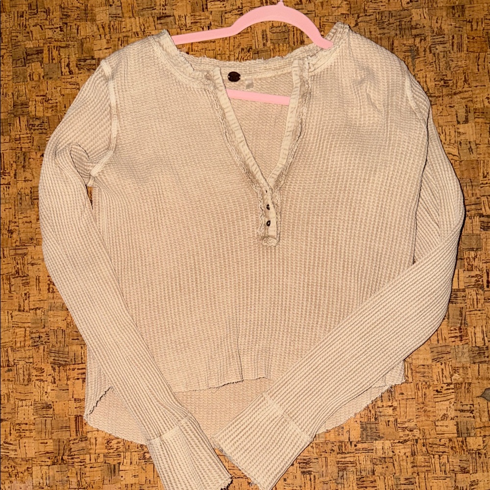 FP Movement by Free People Cream Long Sleeve Top